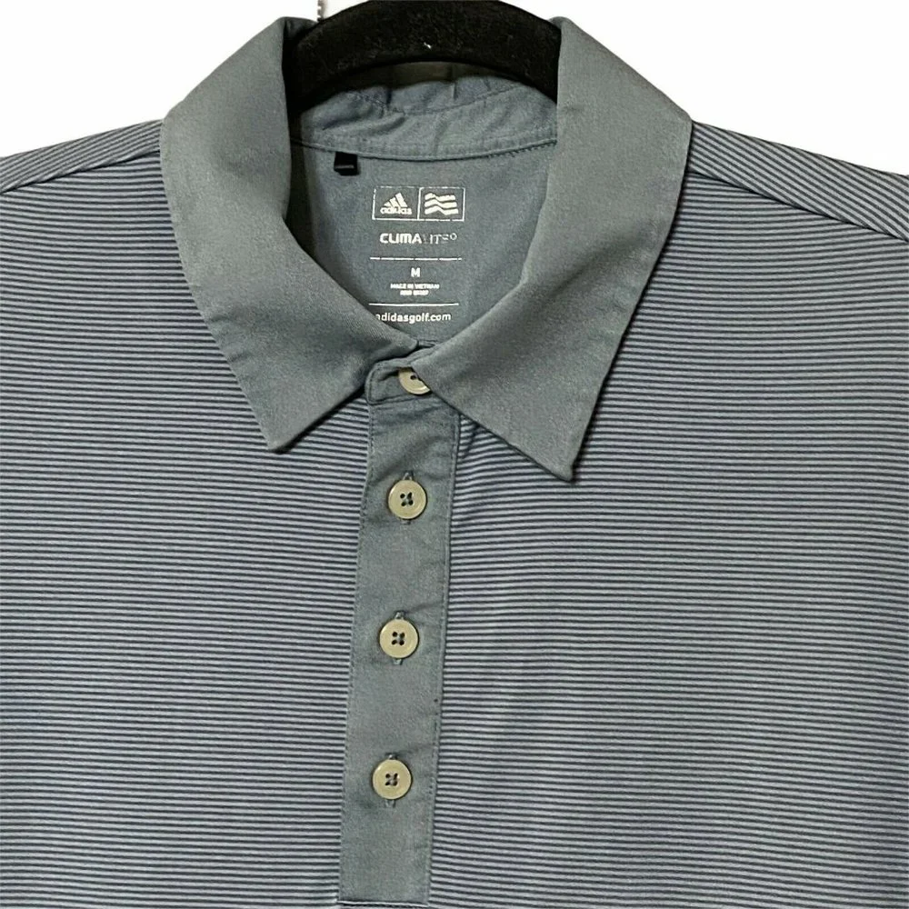 Adidas Climalite Golf Polo Shirt‎ Gray Striped MD